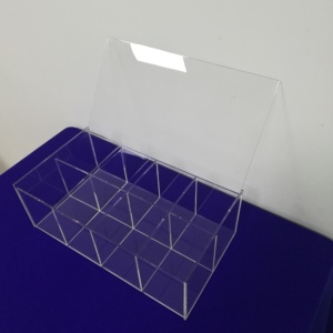 8 compartimento de caja de té organizador caja de almacenamiento de acrílico personalizada bolsa de té titular de - Product Image 2