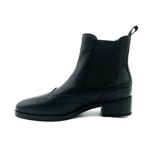 Stivali Autunnali in Vera Pelle di Design Italiano per Signore, Stivaletti Classici <span class=keywords><strong>con</strong></span> Punta Rotonda e <span class=keywords><strong>Tacco</strong></span> Grosso - Product Image 3