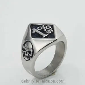 Murah Grosir fashion perhiasan stainless steel tengkorak 1% biker cincin untuk pria DM 024