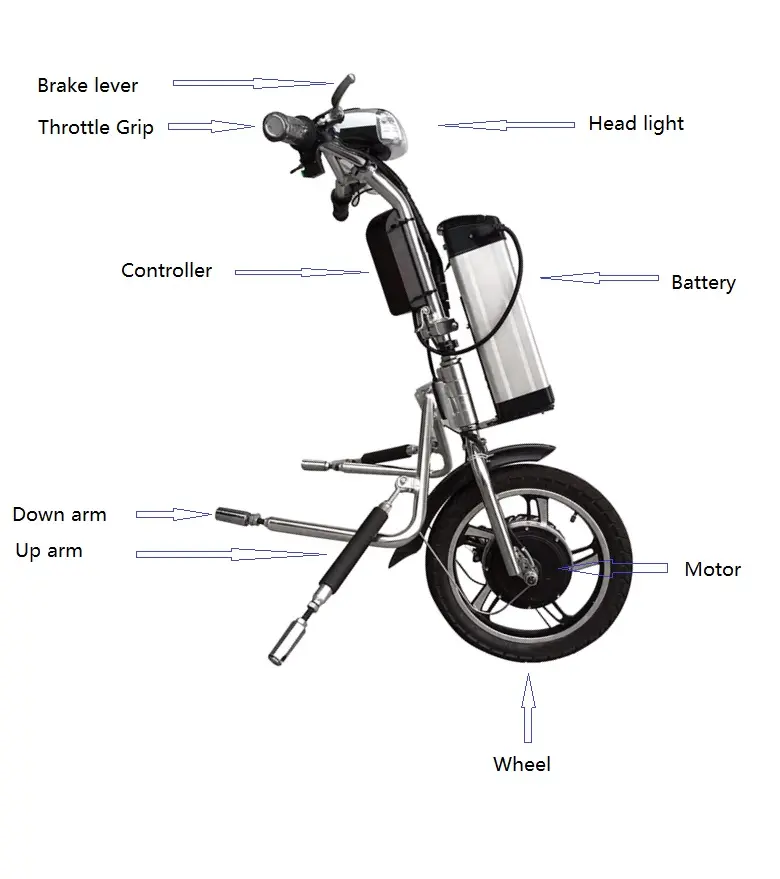 Sedia a rotelle rimorchio WP-02 Sedia A Rotelle elettrica della bici handcycle trike per le persone disabili