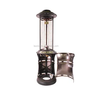 Retractable round stainless steel gas outdoor flame patio heater