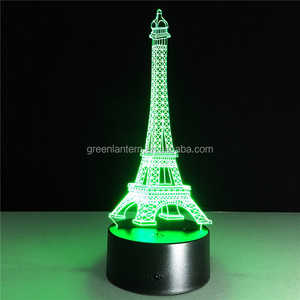 Lampu Malam Menara <span class=keywords><strong>Eiffel</strong></span> Ilusi <span class=keywords><strong>3D</strong></span> Lampu Malam Lampu Meja Led Usb 7 Warna Akrilik Kustom untuk Hadiah Anak-anak - Product Image 5