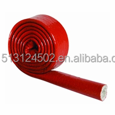 Manchon en fibre de verre résistant au feu en caoutchouc silicone rouge pour tuyau hydraulique - Haute température jusqu'à 550°C - Vente directe usine - Product Image 5