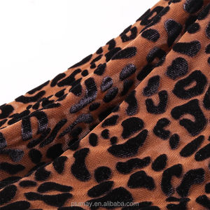 Textile chaud <span class=keywords><strong>en</strong></span> <span class=keywords><strong>velours</strong></span> pour robes, sous-vêtements élastiques personnalisés, élastique, imprimé léopard, extensible à 4 sens, noir, vente <span class=keywords><strong>en</strong></span> gros - Product Image 2