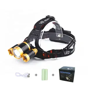 Linterna frontal led husky zoom, ultra brillante, 3 * XM-L T6, 1000 lúmenes, recargable vía USB, precio competitivo, venta de fábrica