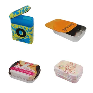 various styles metal packing box for mint / lapstick / candy mini rectangle tin case