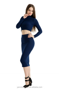 Set Due Pezzi Nero Grigio Kaki, Abiti Aderenti Sexy da Festa in <span class=keywords><strong>Velluto</strong></span>, Vestito Invernale Caldo con Collo Alto e Maniche Lunghe per Donna EZY6119 - Product Image 5