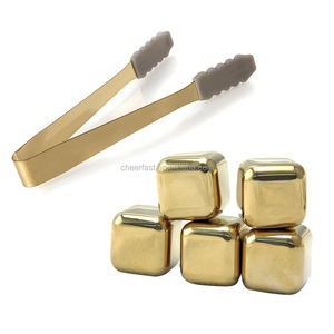 Personalizzato crea 8 pezzi in acciaio inossidabile freddo oro freddo pietra levigata liquore whisky raffreddamento metallo cubetto di ghiaccio Set regalo in pietra - Product Image 6