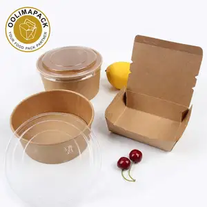 Paper Bowl Disposable Paper Salad Bowl With Paper Lid