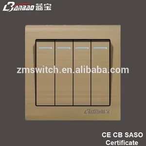 nuevo lk5007 4 interruptor de pandillas con panel de aluminio