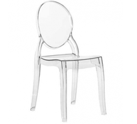 Chaise transparente, sans accoudoirs, en plastique, robuste, mobilier en plastique