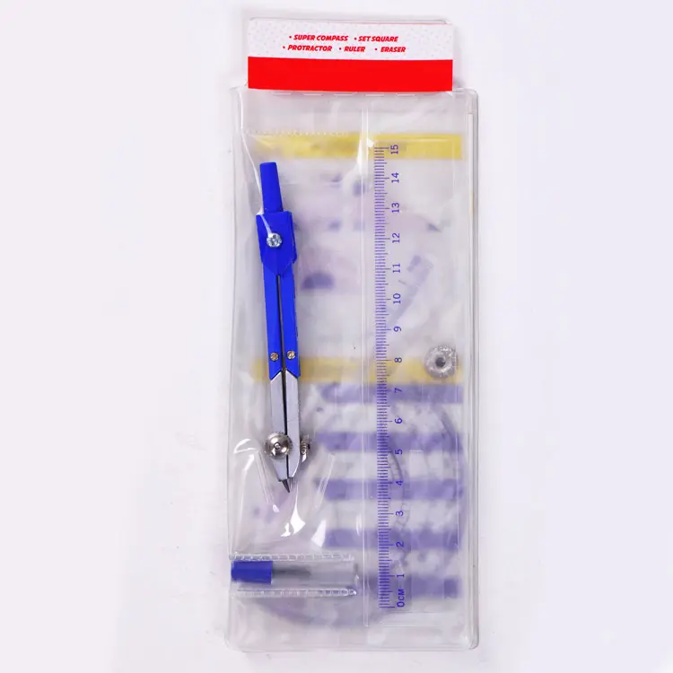 Заводская поставка, оптовая продажа, набор компасов, 6 шт., математические геометрические инструменты