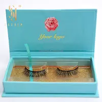 Qingdao eigen merk private label en aangepaste wimper doos flutter eye lash 3D mink wimpers