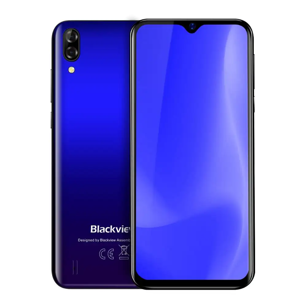 Toptan Blackview A60 artı 4GB + 64GB 6.088 ''su damlası ekran Android 10.0 akıllı telefon parmak izi yüz kimliği 8MP 4080mAh 4G cep