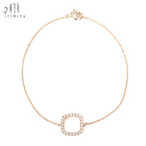 Bracelets et bracelets en diamant en or rose 18 carats au design carré géométrique à la mode ensemble de fête de bijoux personnalisés pour femmes - Product Image 1