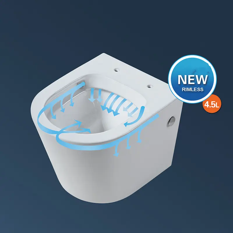 Ceramic toilet Bowl wc floor mounted Installation concealed cistern rimless toilets water automatic one piece toliet in bathroom