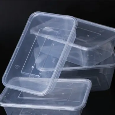 กล่องพลาสติก PP แบบใช้แล้วทิ้ง,กล่องอาหารกลางวันแบบนำกลับบ้านใส่อาหารเข้าไมโครเวฟได้ขนาด500มล.