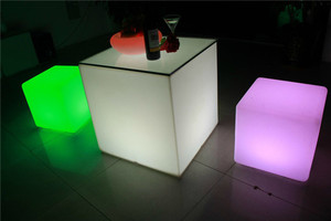 Modern PE LED Bar <strong>Table</strong> <strong>Cube</strong> Outdoor Cocktail <strong>Table</strong> with Remote Control for Home or Hotel Durable Plastic Material - Product Image 3