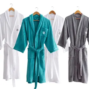 Luxury High Grade Winter Thick Bathrobe Hotel Terry Cotton Cloth Robes Knee Length Bathrobe Cheap Spa Robes