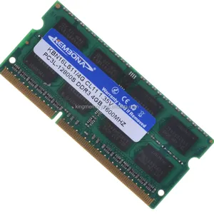 फैक्टरी का आश्वासन दिया 100% परीक्षण किया 1.35V DDR3L PC3L-12800S 8 बिट्स 4gb ddr3 Sodimm 1600mhz रैम