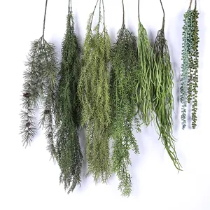 Großhandel Kunststoff für Luft Gras Wandbehang künstliche tropische hängende künstliche Pflanzen Gras Wand dekoration