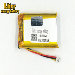 Socket 1.5-3 P 103448 Lithium battery 2000 mah Rechargeable Li Polymer Battery PL LiPo battery with wire - Product Image 1