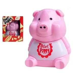 Gran oferta de juguetes de plástico con logotipo personalizado, cerdito dietético para salud, cerdo dietético con sensor de luz