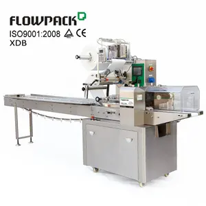 china factory flow halva automatic horizontal pillow crepe cooked pasta croissant brownie packaging machine