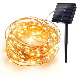 Solar String Lights100 LED Solar Fairy Lights Copper Wire Lights Waterproof Outdoor String Lights for Garden