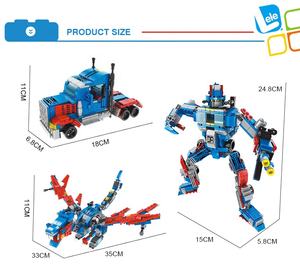 LELE BROTHER Gioco di Costruzioni 3-IN-1: Auto, <span class=keywords><strong>Robot</strong></span> e Mattoncini per Bambini - Product Image 5