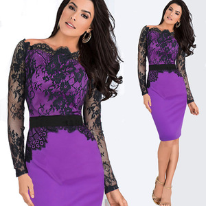 Jeffery Ladies Summer Pick Hip Career Dress pizzo Overlay abito <span class=keywords><strong>da</strong></span> <span class=keywords><strong>ufficio</strong></span> per le donne - Product Image 4