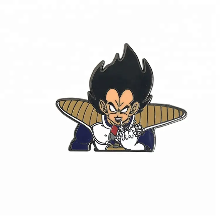 Atacado Personagem de Desenho Animado Personalizado Chapeamento preto níquel Pinos Esmalte Duro Para O fã do Anime