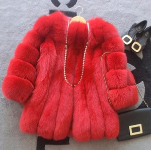 Gran precio en abrigo de piel sintética de visón Vintage blanco para mujer con cuello con capucha de talla grande estilo Vintage de invierno - Product Image 5