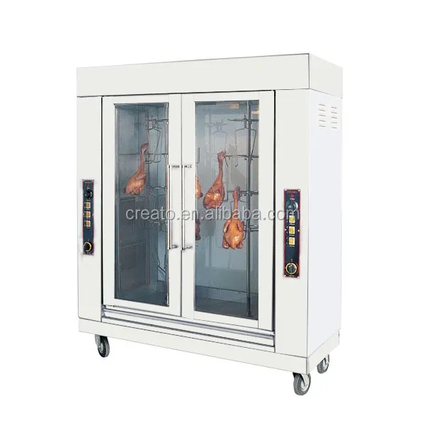 Grill rôtissoire à gaz pour poulet/chèvre et mouton, équipement professionnel, produit ordinaire en acier inoxydable, moteur 220V, 134x62x156CM, gpl