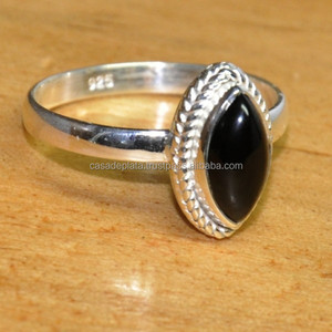 Solid .925 Sterling Silver Designer <b>Ring</b> Marquise Shape <b>Black</b> <b>Onyx</b> Gemstone Handmade Classic Oval Cut Fine Jewelry - Product Image 2