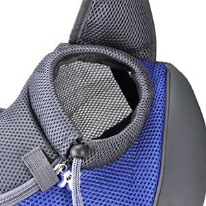 Fashionable <strong>Dog</strong> <strong>Carrier</strong> <strong>Sling</strong> Breathable Nylon Mesh Pet <strong>Sling</strong> <strong>Carrier</strong> with Striped Pattern Zipper Closure for <strong>Dogs</strong> Cats Puppy - Product Image 5