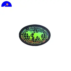 3D background silver hologram label printer with top quality,Earth globe hologram sticker