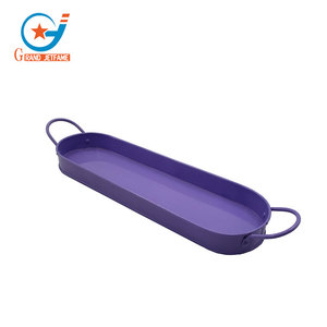 Vente directe 0.2 gallons ovale Pot de <span class=keywords><strong>fleur</strong></span> <span class=keywords><strong>Rectangle</strong></span> décoratif personnalisé Pot de <span class=keywords><strong>fleur</strong></span> en métal plateau avec poignées pour la décoration intérieure - Product Image 5