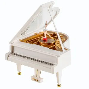 Piyano şekli mini ahşap balerin müzik kutusu hediyeler için