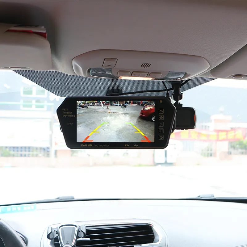 Полный со светодиодной подсветкой и высокой четкостью изображения Media Player MP5 USB SD карты 7 дюймов автомобиля зеркало заднего вида автомобиля для контроля уровня сахара в крови с 7 TFT ЖК-дисплей