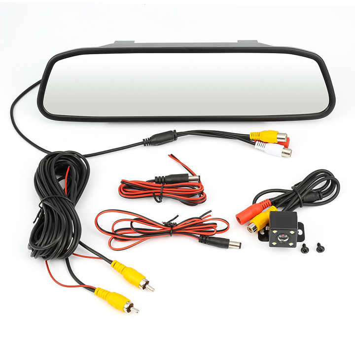 4.3inch Car Rearview Mirror Monitor Auto Parking System with LED Night Vision Backup Reverse Camera
