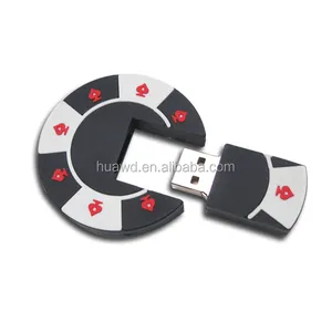 Nuovo prodotto Poker chip usb pen drive, Poker chip usb flash drive, OEM personalizzato forma 2D 3D pvc usb drive cina