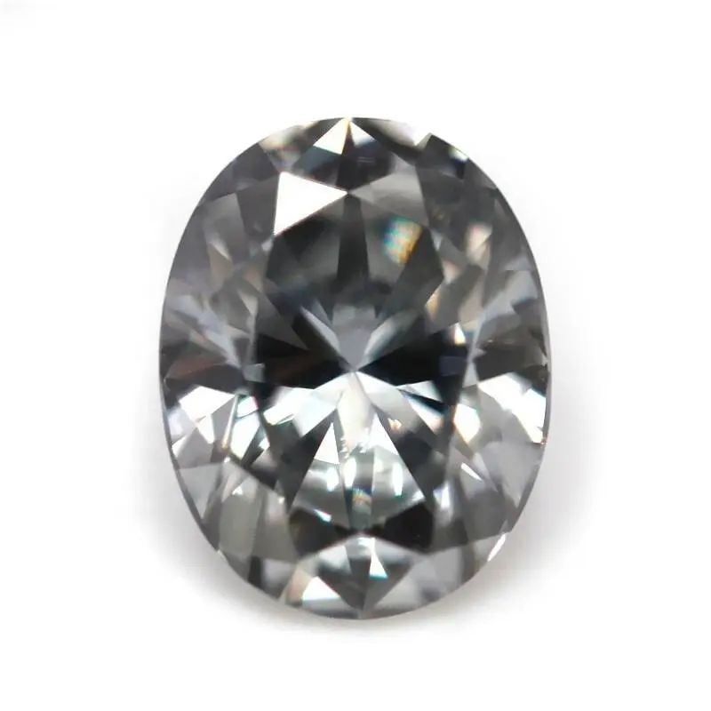 Zuanfa 타원형 브릴리언트 컷 그레이 moissanite 다이아몬드 가격 캐럿 그레이 moissanite