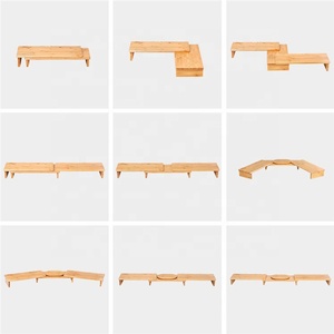 Kép ba màn hình máy tính cá nhân đứng 3 kệ tre gỗ màn hình đứng Riser - Product Image 5