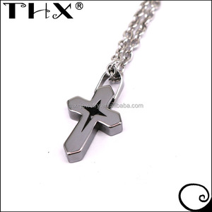 패션 새로운 텅스텐 크로스 펜던트 스테인레스 스틸 목걸이 - Product Image 3