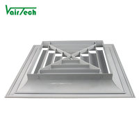 Diffuseur d'air carré à 4 voies en aluminium, climatisation de qualité supérieure, livraison gratuite