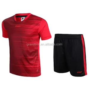 Hot sale plain football shirts top quality huge stocks soccer uniform for cheap price jersey set