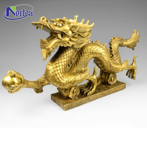 Escultura de Dragón de <span class=keywords><strong>Metal</strong></span> para Decoración de Jardín Exterior Grande, Estatua de Dragón Chino de Bronce y Latón Tallada a Mano Moderna - Product Image 2