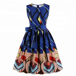 <strong>African</strong> <strong>Print</strong> Vintage Women <strong>Dress</strong> for Summer - Product Image 1