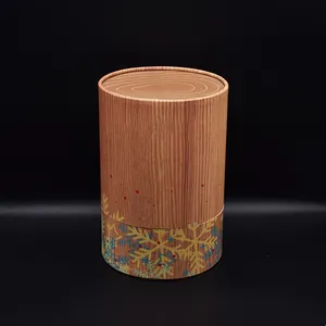 Handmade Bamboo Tube Cylinder Packaging Round Thick Gift Box Creative